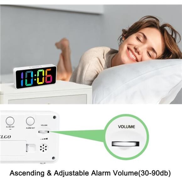 7.5 Inches Large Digital Alarm Clock for Seniors & Kids, 0-100% Dimmable - Picture 4 of 7